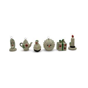 Goebel Germany Ceramic Christmas Ornament Set Whimsical Vintage